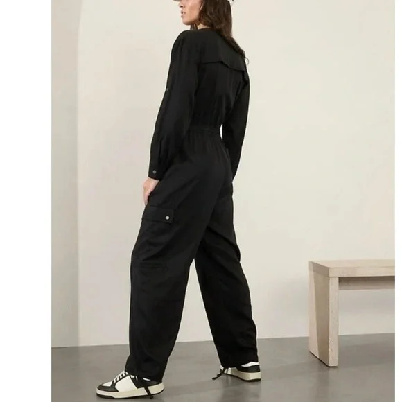 Athleta Celestial Utility Black Jumpsuit Size Small - Picture 2 of 12